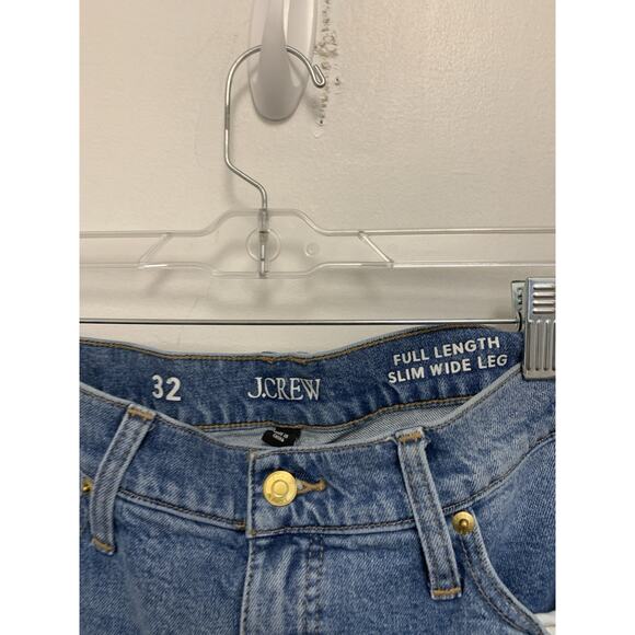 J.crew Full Length Slim Wide Leg Jean Size 32 - Picture 2 of 3